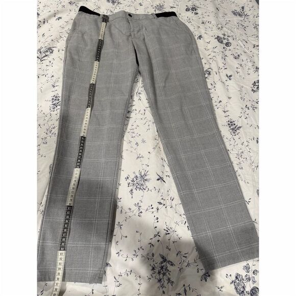 ZARA men'sGray Plaid Slim Fit Dress Pants Size M Business